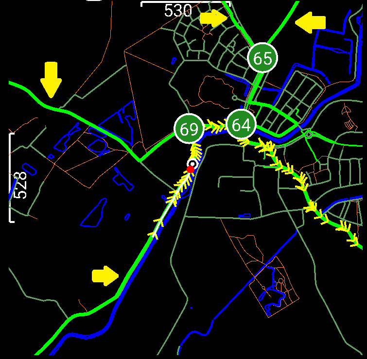 Routes via fietsknooppunten